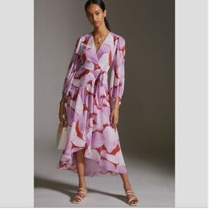 Anthropologie Hutch Geo Wrap Maxi Dress Size Small